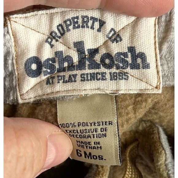 Set of 2 Baby Boy Pants Cargo/Fleece Oshkosh, Cat & Jack Size 6 Months - Picture 9 of 9